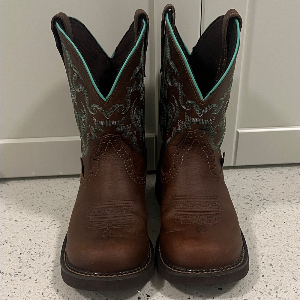 JUSTIN "Gypsy" Boots Women's Leather Cowgirl Embroidered Size 7.5B - Picture 8 of 16